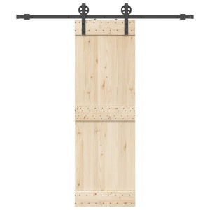 Kit de herrajes para puertas correderas acero negro 200 cm D