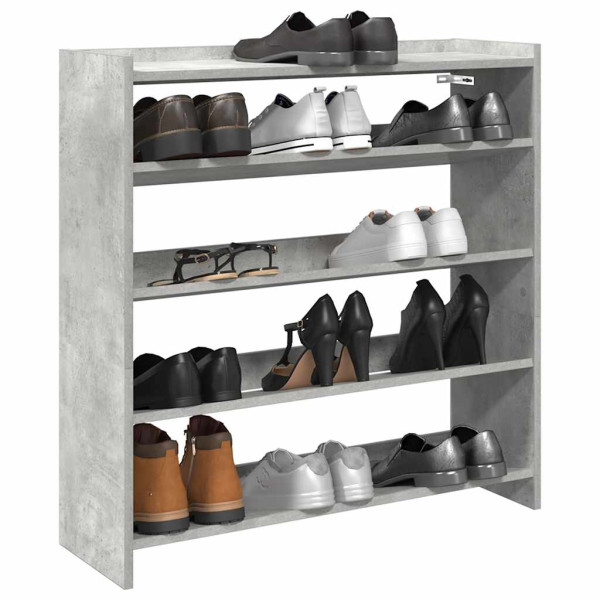 Mueble zapatero madera contrachapada gris hormigón 80x25x81 cm D