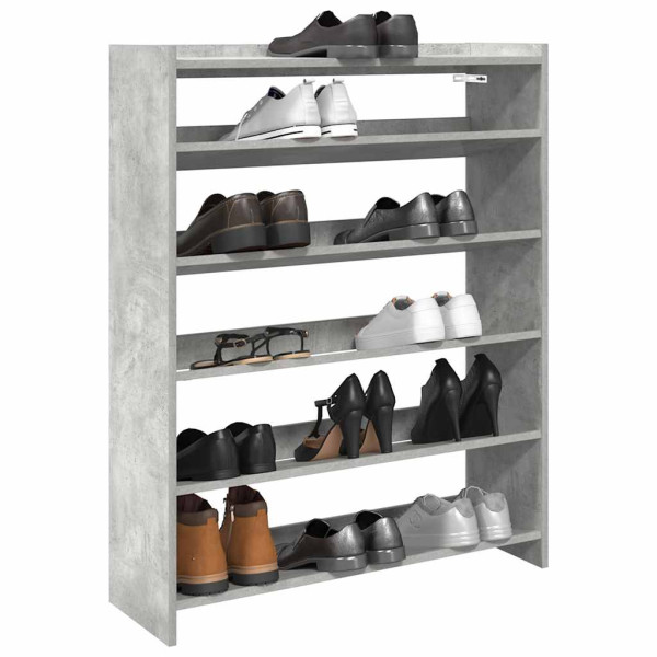 Mueble zapatero madera contrachapada gris hormigón 80x25x100 cm D