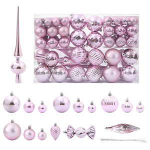 Bolas de Natal 98 unidades rosa Ø3/4/6 cm D