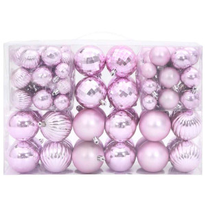 Bolas de Natal 100 unidades rosa Ø3/4/6 cm D