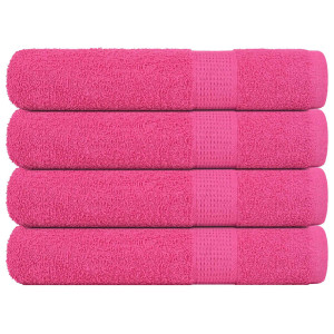 Toallas de sauna 4 uds 100% algodón rosa 80x200 cm 360 gsm D