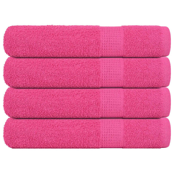 Toallas de sauna 4 uds 100% algodón rosa 80x200 cm 360 gsm D