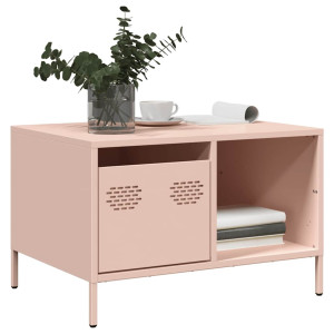 Mesa de centro acero laminado en frío rosa 68.5x50x43.5 cm D