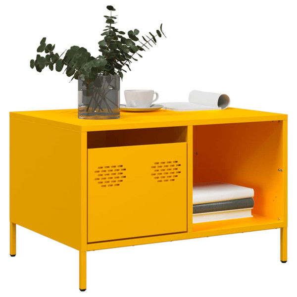 Mesa de centro acero laminado en frío amarillo 68.5x50x43.5 cm D