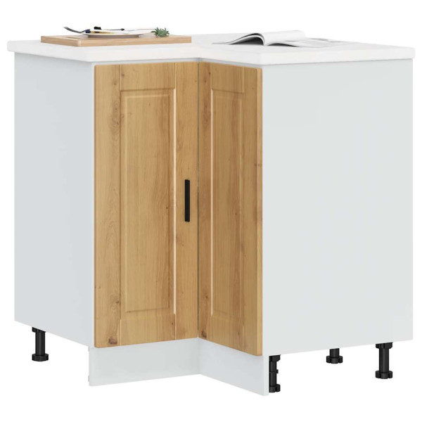 Mueble bajo esquina de cocina porto madera reconstituida D