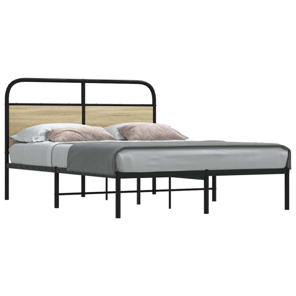 Estructura de cama sin colchón 140x190 cm madera roble Sonoma Estructura de cama sin colchón 140x190 cm madera roble Sonoma D
