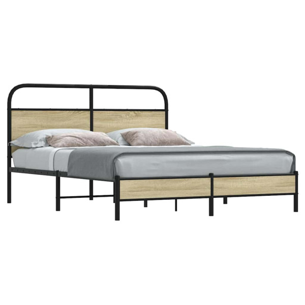 Estructura de cama sin colchón 150x200 cm madera roble Sonoma Estructura de cama sin colchón 150x200 cm madera roble Sonoma D