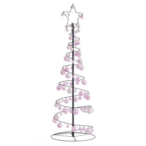 VidaXL Cone de luz para árvore de Natal com bolas 100 LED 150 cm D