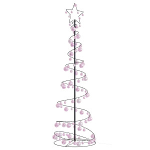 VidaXL Cone de luz para árvore de Natal com bolas 120 LED 180 cm D