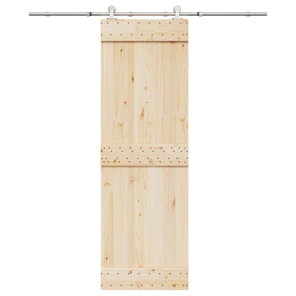 Kit de ferragens para porta de correr 183 cm aço prateado D