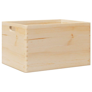 Caja de madera con asas madera maciza pino 40x30x23 cm H
