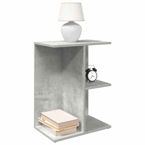 Mesa de cabeceira de compensado cinza concreto 46,5x29x61cm D