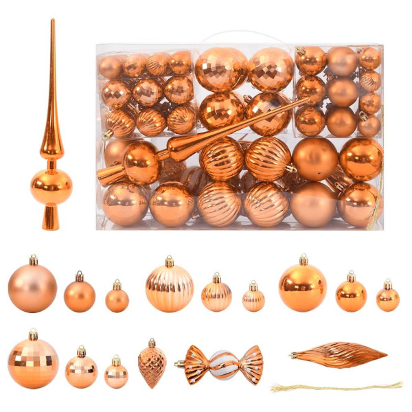 Bolas de Navidad 98 unidades cobre Ø3/4/6 cm D