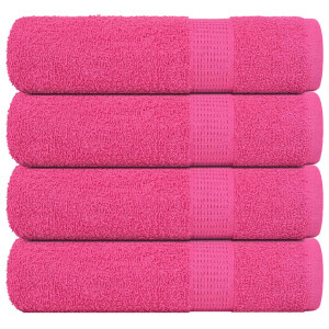 Toallas de Mano 4 piezas Rosa 50x100 cm 360 g/m² 100% Algodón D