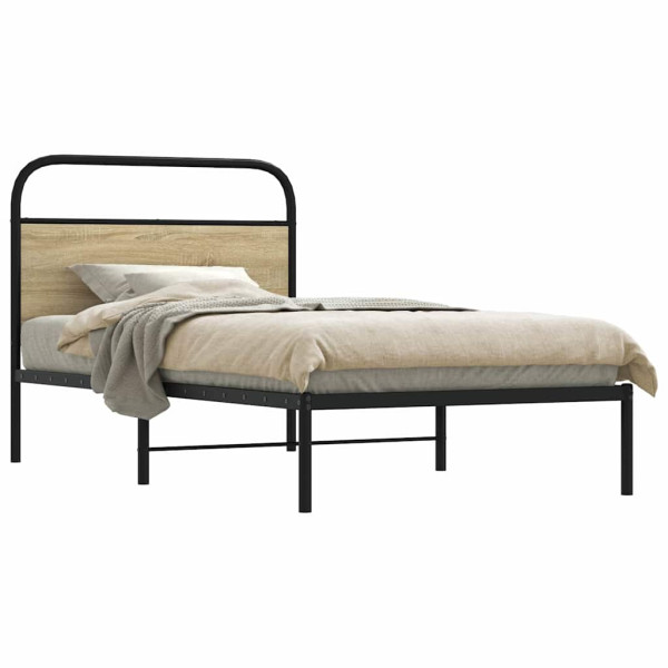 Estructura de cama sin colchón 107x203 cm madera roble Sonoma D