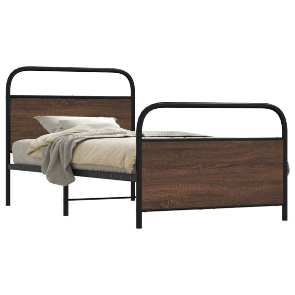 Estructura de cama sin colchón 90x200 cm madera marrón roble Estructura de cama sin colchón 90x200 cm madera marrón roble D