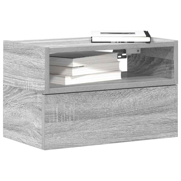 Parede mesas noturnas 2 uds cinza som 45x26x28.5 cm D