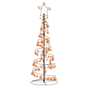 VidaXL Cone de luz para árvore de Natal com bolas 100 LED 150 cm D