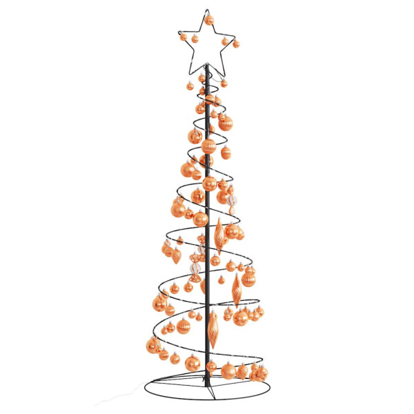 VidaXL Cono de luz para árbol de Navidad con bolas 100 LED 150 cm D