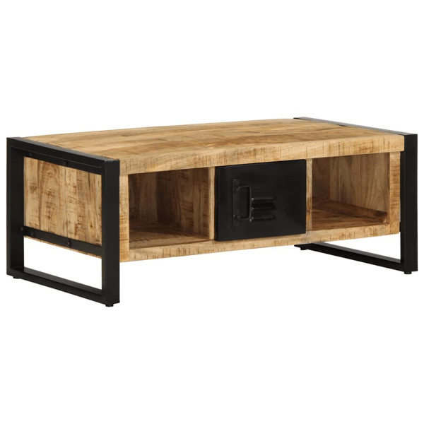 Mesa de centro de madera maciza de mango rugosa 90x50x36 cm D