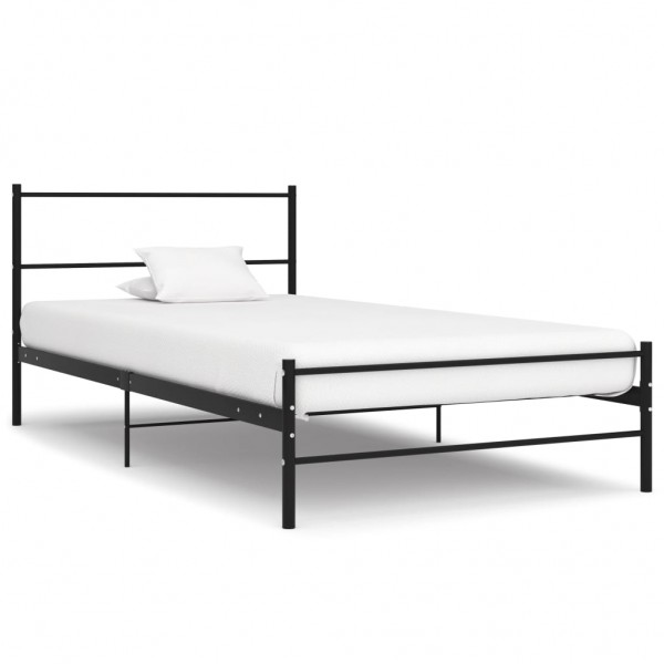 Estrutura de cama de metal preto 100x200 cm D