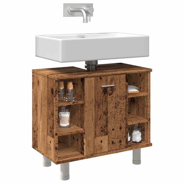 Armario de baño madera contrachapada envejecida 60x32x53.5 cm Armario de baño madera contrachapada envejecida 60x32x53.5 cm D