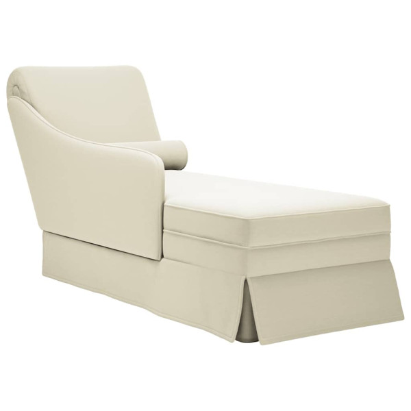 Chaise longue encosto braço direito veludo creme D