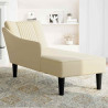 Chaise longue con reposabrazos derecho tela crema 2