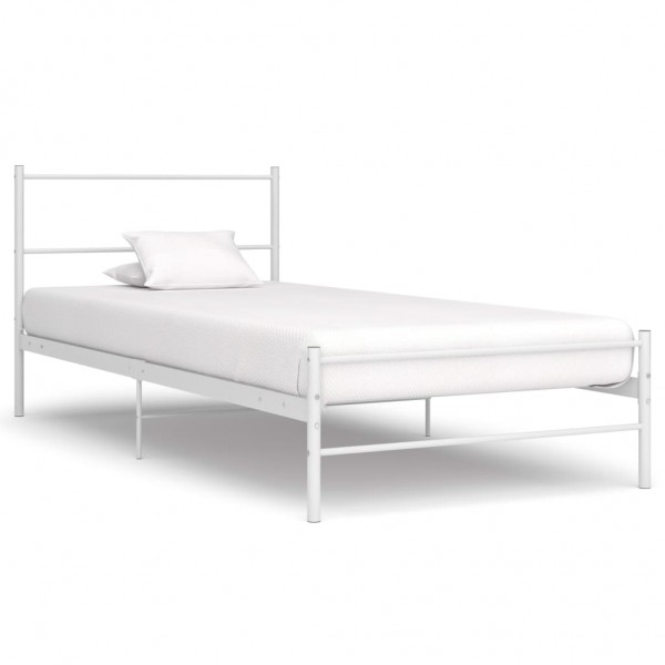 Estructura de cama de metal blanca 90x200 cm D