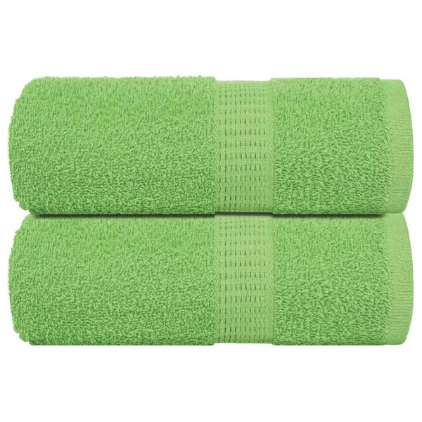 Toalhas de hóspedes 2 uds verde algodão maçã 30x50 cm 360 gsm D