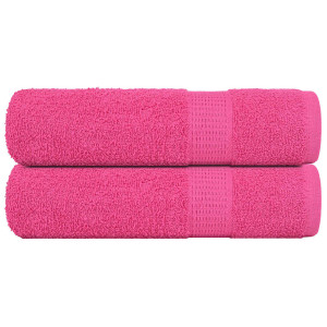 Toallas de Mano 2 piezas Rosa 50x100 cm 360 g/m² 100% Algodón D