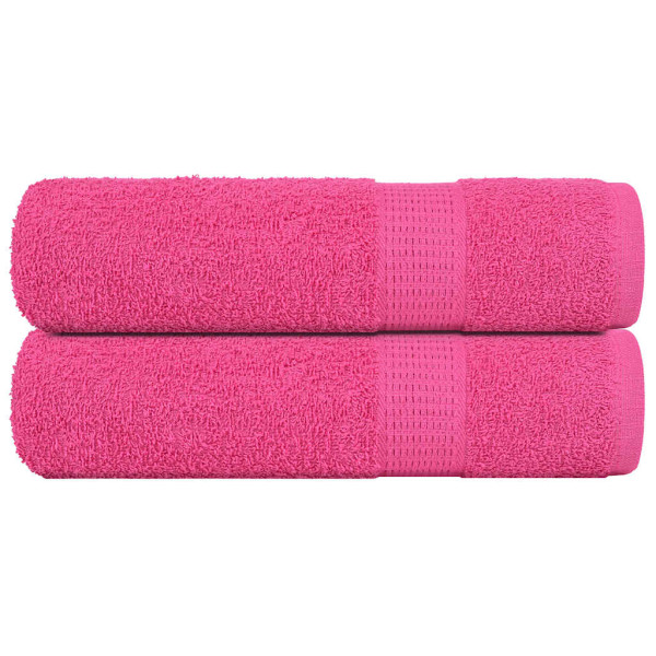 Toalhas de mão 2 peças rosa 50x100 cm 360 g/m2 100% algodão D