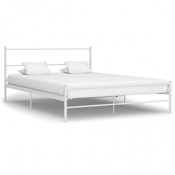 Estructura de cama de metal blanco 140x200 cm D