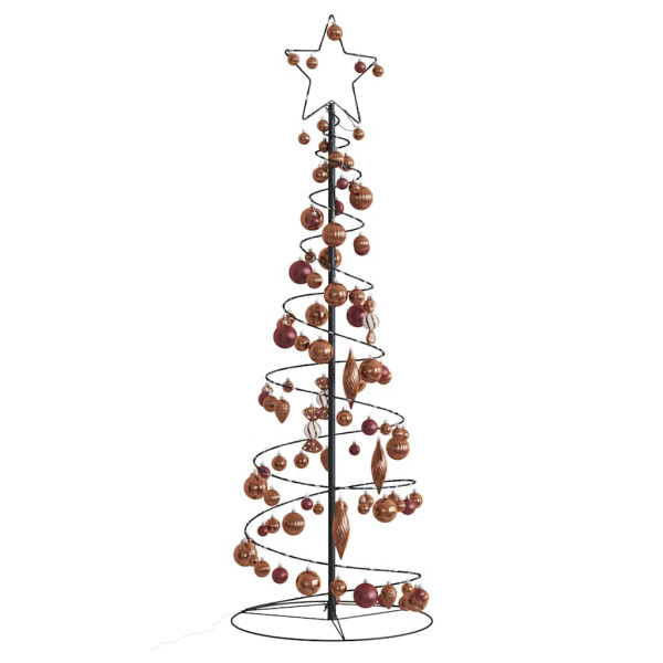 VidaXL Cone de luz para árvore de Natal com bolas 100 LED 150 cm D