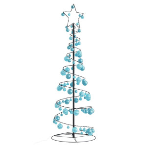 VidaXL Cono de luz para árbol de Navidad con bolas 100 LED 150 cm D