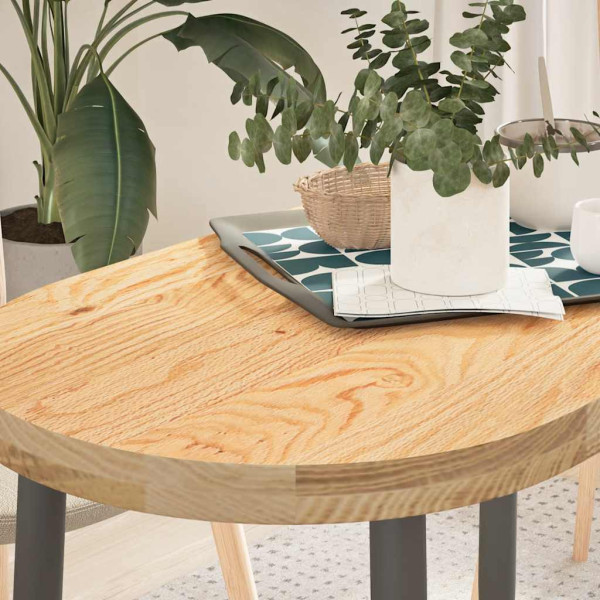 Tablero de mesa ovalado madera maciza de roble 100x50x4 cm D