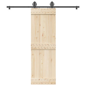 Kit de herrajes para puertas correderas acero negro 200 cm D