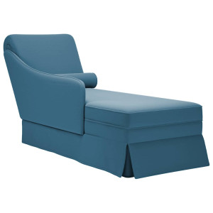 Chaise longue respaldo reposabrazos derecho terciopelo azul D