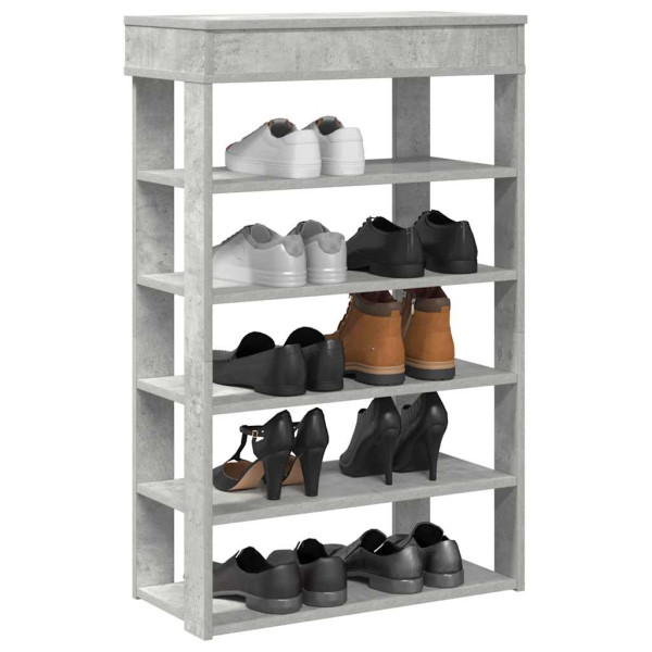 Mueble zapatero madera contrachapada gris hormigón 60x30x98 cm D