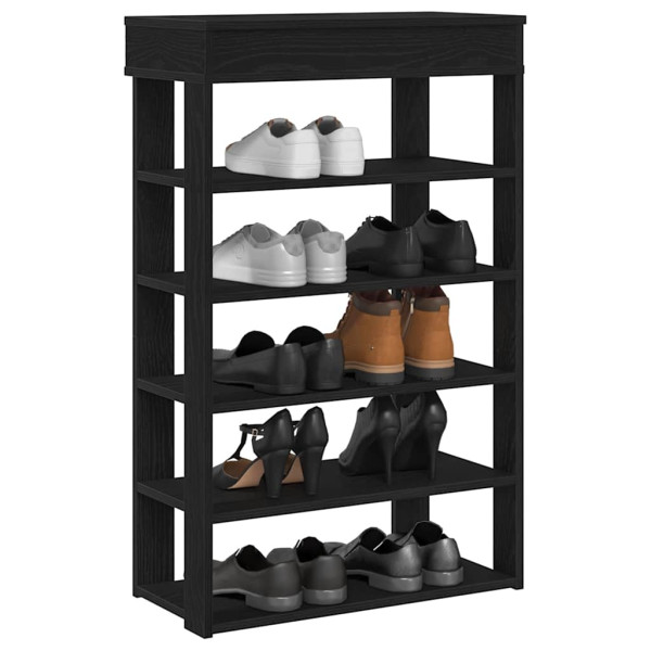 Mueble zapatero de madera de ingeniería negro 60x30x98 cm D