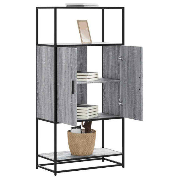 Aparador alto madera de ingeniería y metal gris Sonoma D