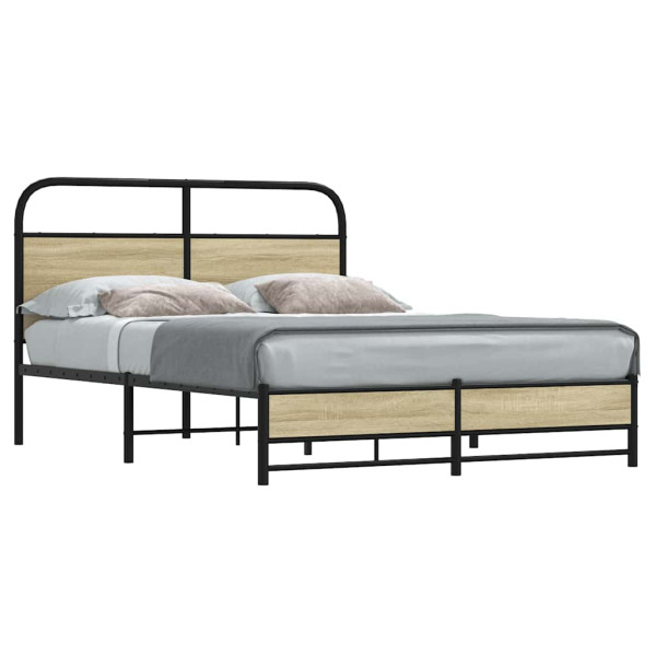 Estructura de cama sin colchón 135x190 cm madera roble Sonoma Estructura de cama sin colchón 135x190 cm madera roble Sonoma D