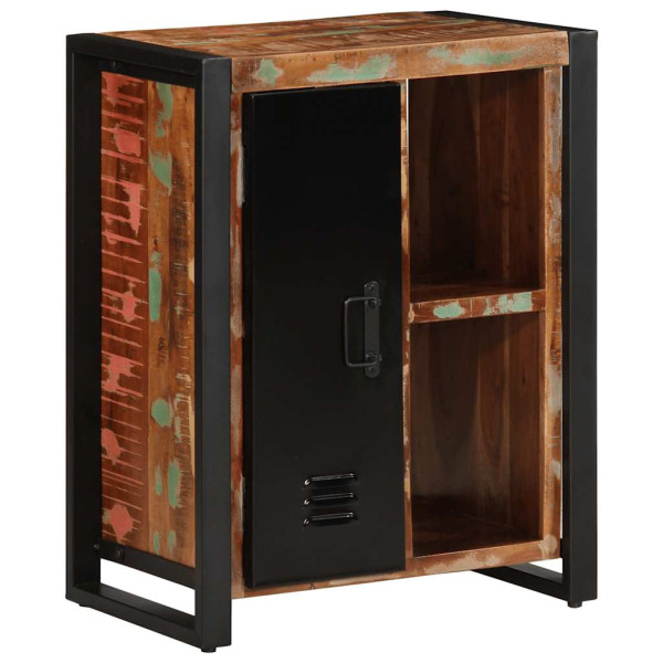 Aparador madera maciza reciclada multicolor 55x35x70 cm D