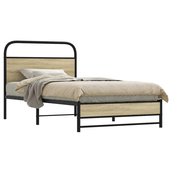 Estructura de cama sin colchón 107x203 cm madera roble Sonoma D