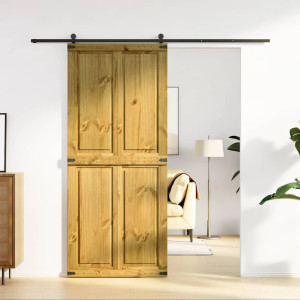 Puerta de granero CORONA madera maciza pino 90x210 cm D