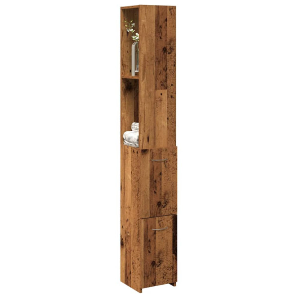 Armario de baño madera contrachapada madera vieja 25x25x170 cm Armario de baño madera contrachapada madera vieja 25x25x170 cm D