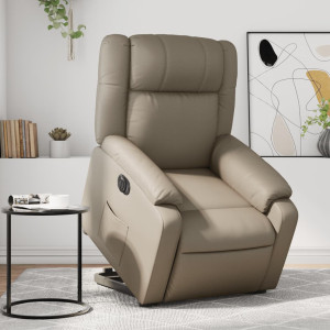 Sillón elevable eléctrico cuero artificial capuchino D