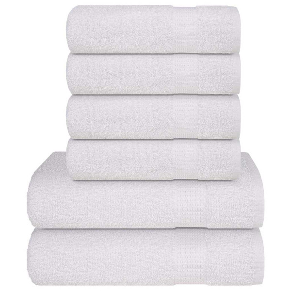 Toalha conjunto 6 peças 100% algodão branco 360 gsm D