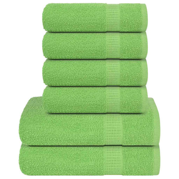 Toalha conjunto 6 peças 100% algodão verde 360 gsm D